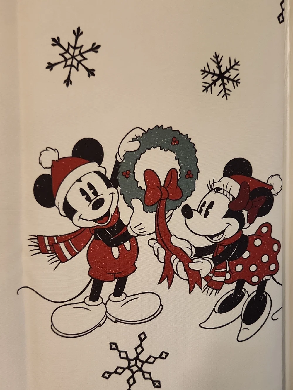 St. Nicholas Square Mickey - Minnie Mouse Holiday Christnas Plaid Shower Curtain